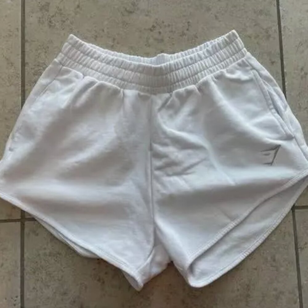 GYMSHARK Women's White Training Sweat Shorts Small
